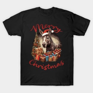 Donkey Merry Christmas Design T-Shirt